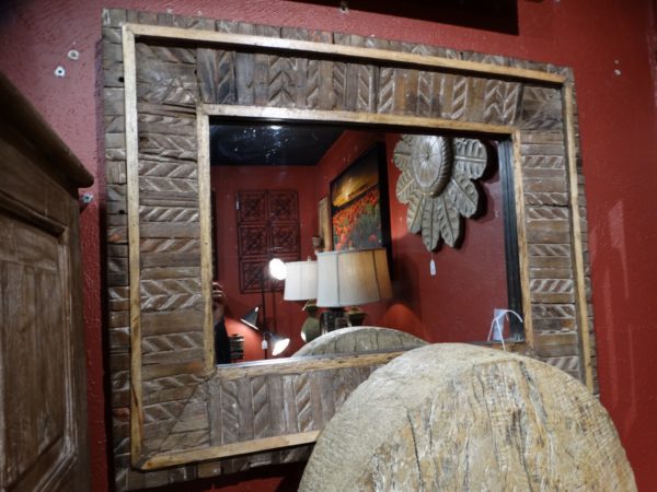 Mirror Wood Pieces Mirror with Arrow Design