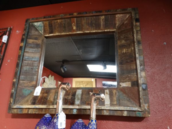 Mirror Square Reclaimed Wood Pieces Mirror