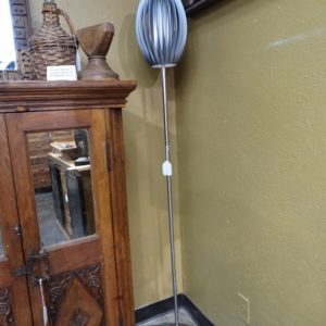 silver fabric shade floor lamp