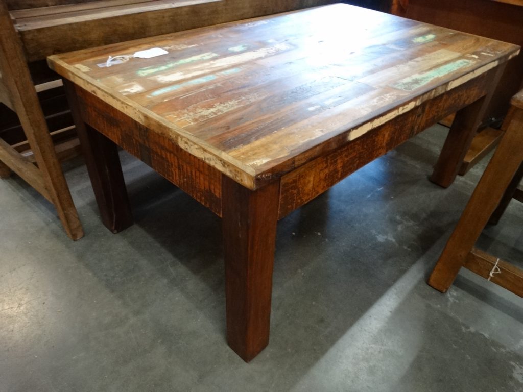 colorful reclaimed slats coffee table large
