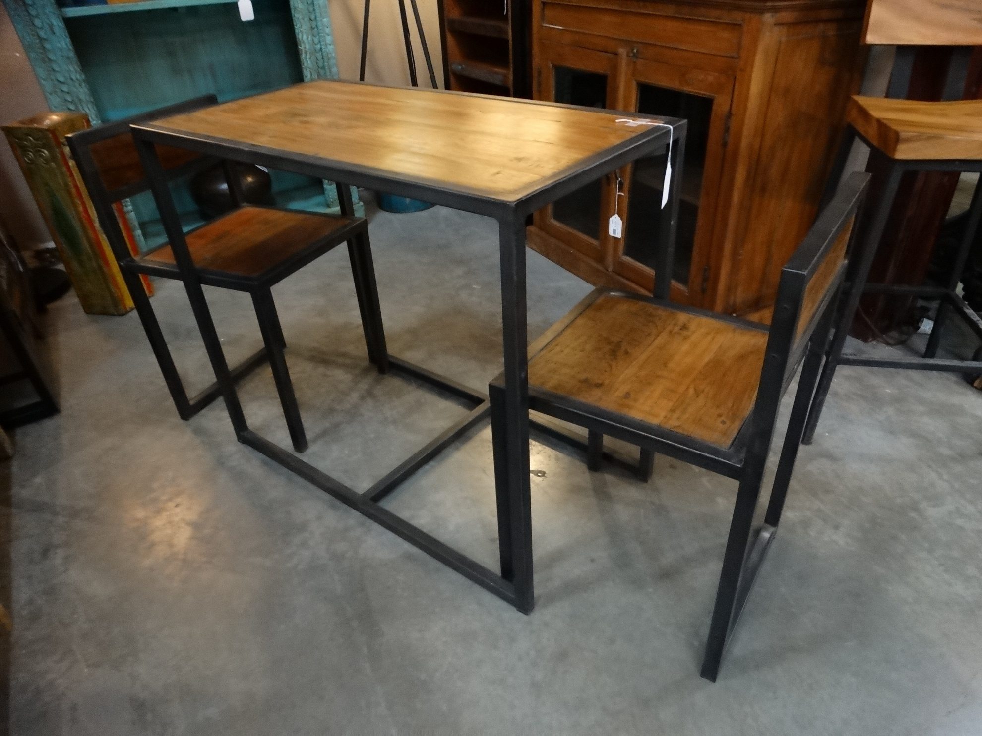 Metal with Two 2-Seater Compact Dining Table