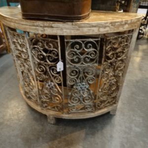 Console Reclaimed Balcony Irons Half Moon Console Table