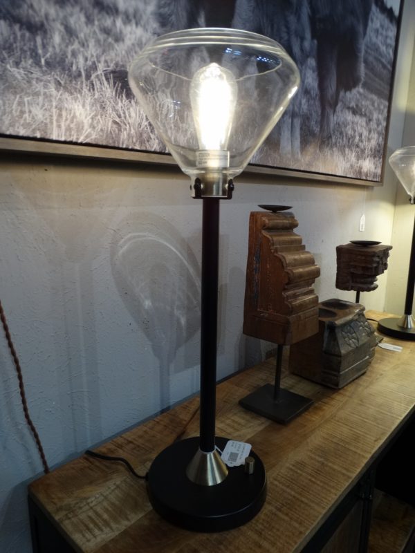Lamp Metal Lamp with Glass Shade Table Lamp