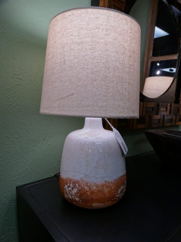 two tone crackled ceramic table lamp