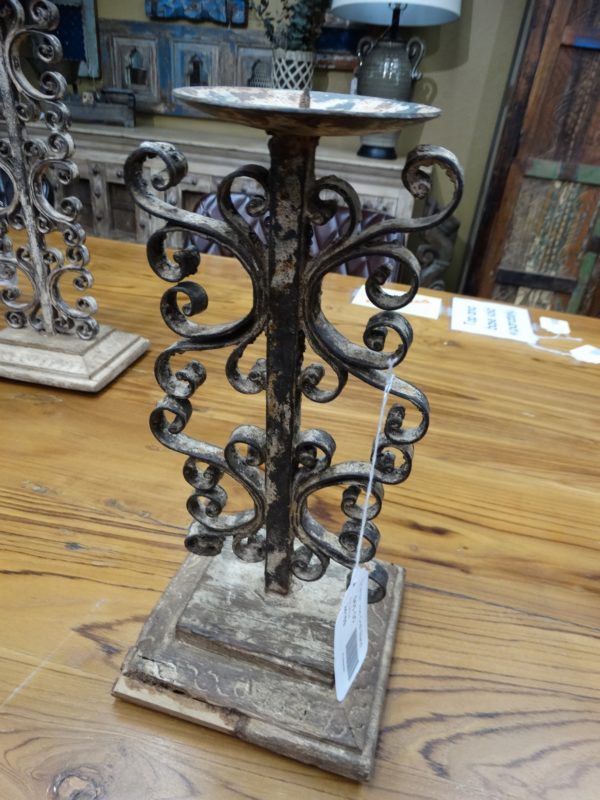 vintage scrolled metal candleholder