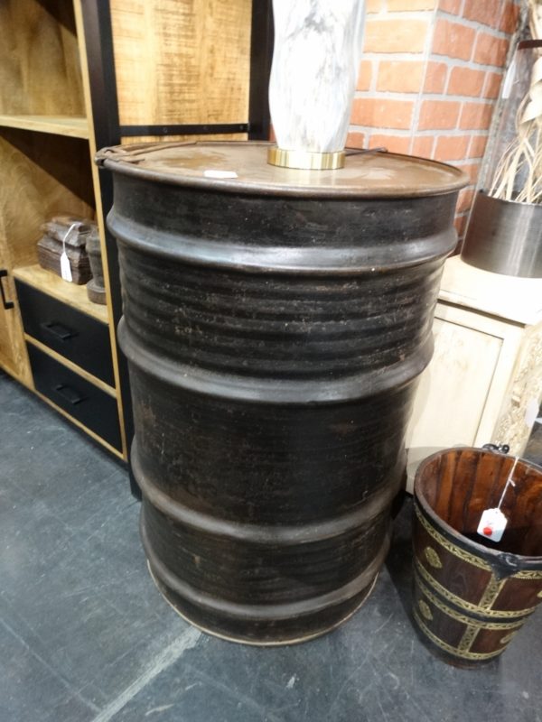 steel drum market bin with lid
