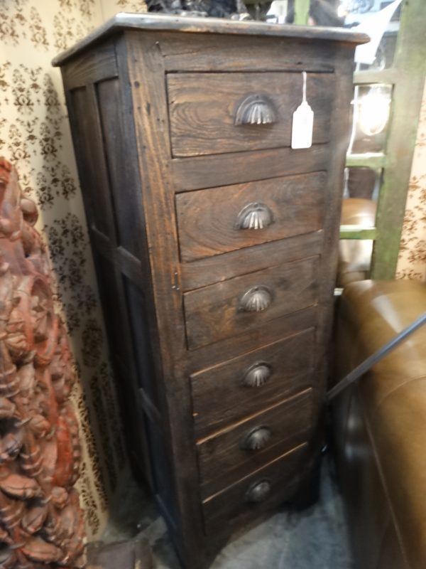 dark wood chest of 6 drawers dresser