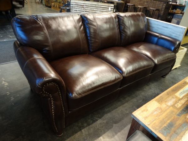 classic dark brown leather sofa couch