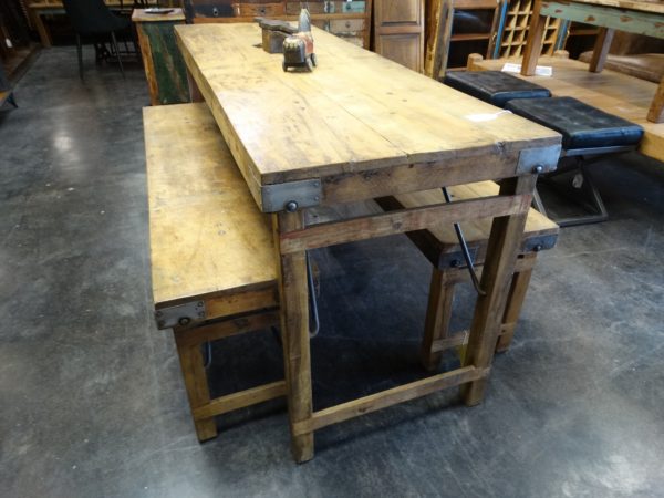 folding table and two benches set
