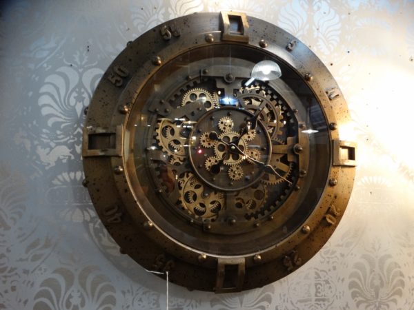 bronzed urban gears wall clock