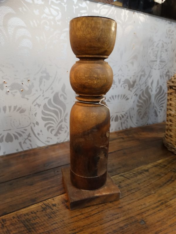 shapely wooden candleholder