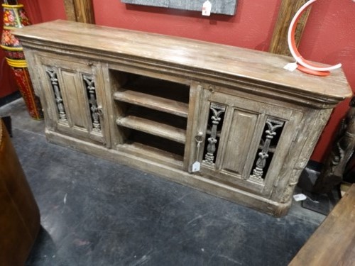 entertainment console wood