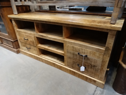 entertainment console wood