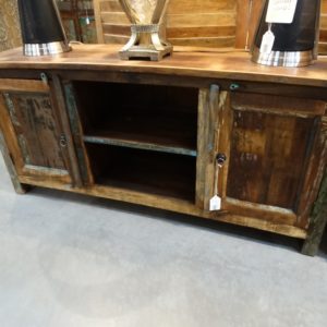 reclaimed wood tv console cabinet