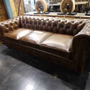 brown chesterfield leather sofa couch