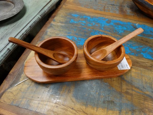 bowls set of 2 condiment bowls on wood tray