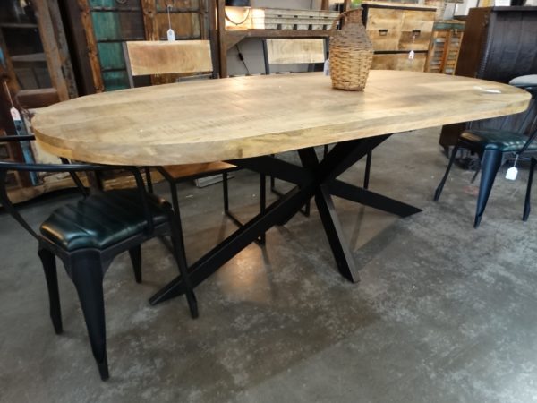 table oval wood dining table with angled base