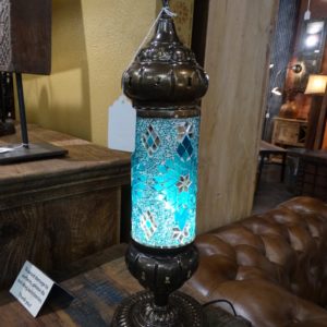 lamp mosaic glass cylinder table lamp