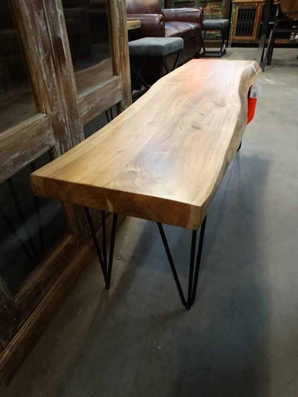 bench live edge bench on hairpin legs