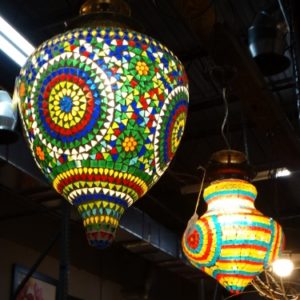 glass mosaic hanging light