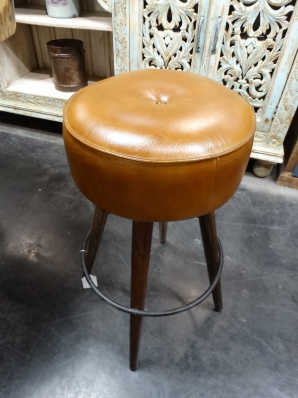 stool padded leather barstool with foot ring