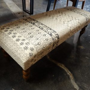 bench upholstered fabric bench beige