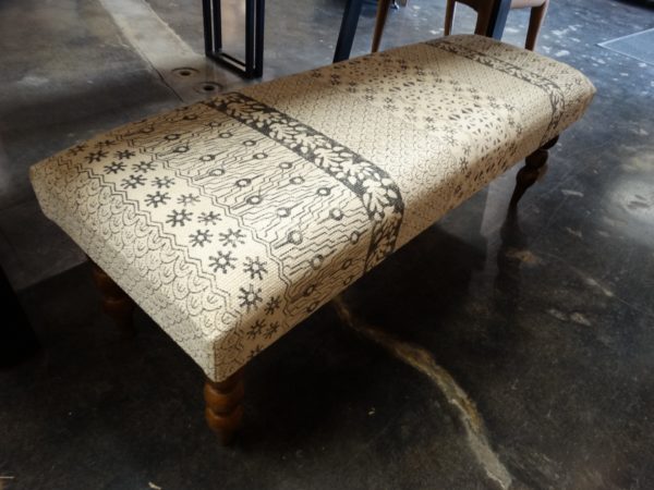 bench upholstered fabric bench beige