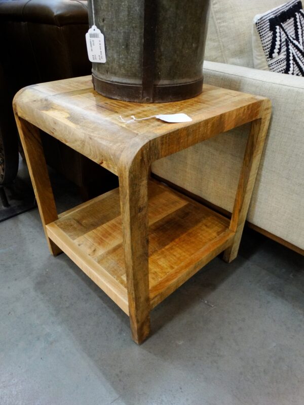 End Table All Wood Square Rounded Corners End Table