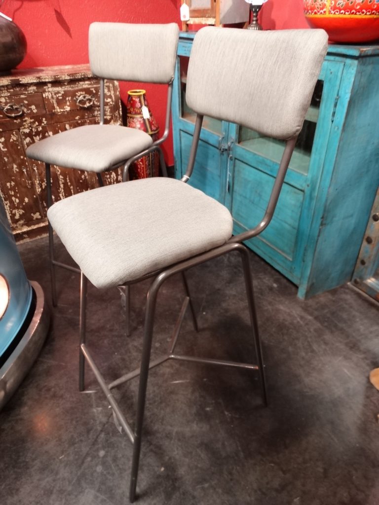 barstool canvas beige barstool with back