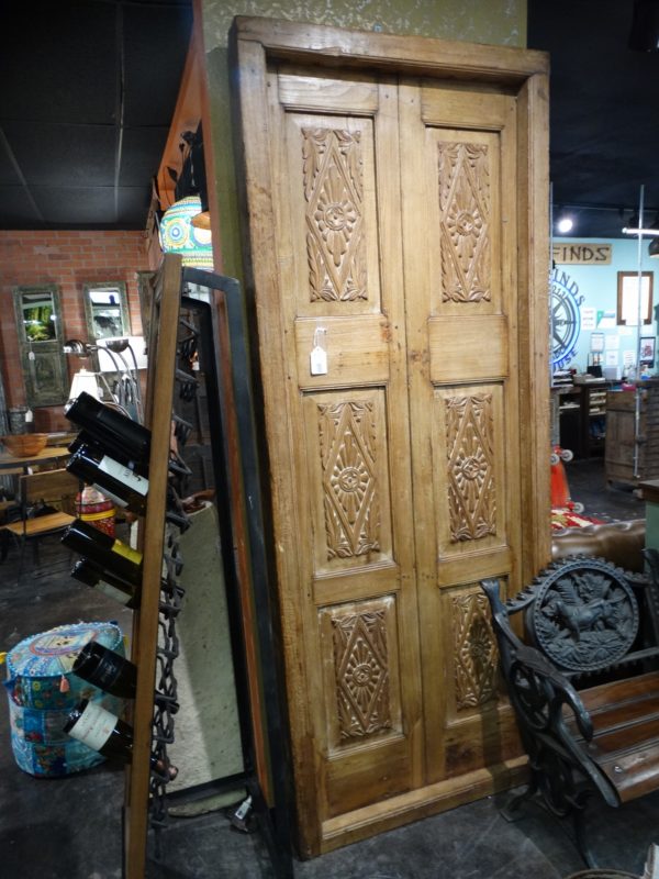 doors vintage carved wooden doors In frame
