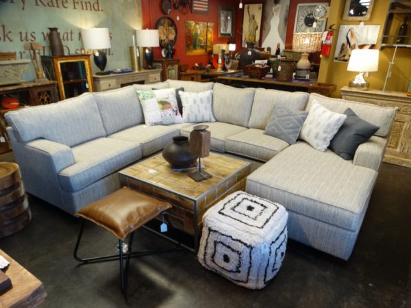 tweed beige sectional sofa couch chaise