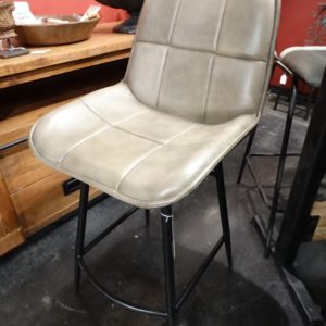stool leather barstool with a back beige