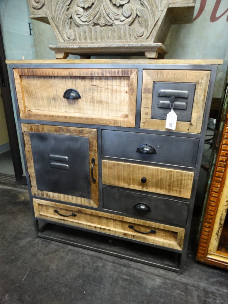 Chest of Drawers Metal and Wood Drawers Dresser