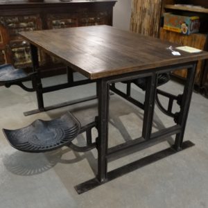 Table Built In Tractor Seats Dining Table