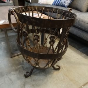 Basket Iron Woven Basket Fire Pit Container