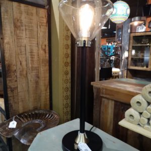 Lamp Glass Top Table Lamp with Metal Base