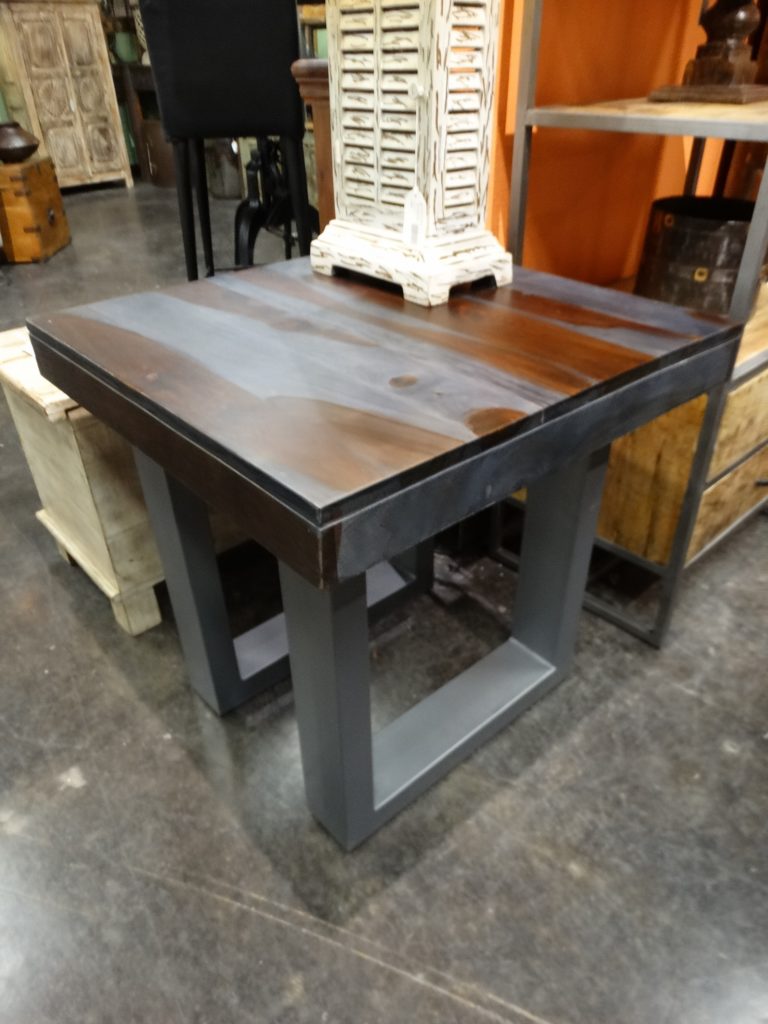End Table Gray Wood Square End Table