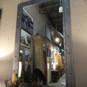Mirror Rectangular Metal Mirror with Rivets