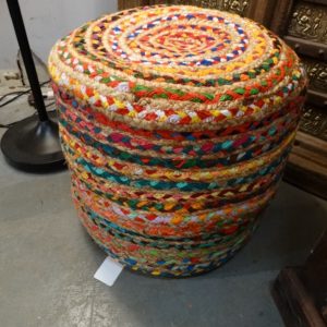 Ottoman Colorful Woven Pouf Ottoman Stool