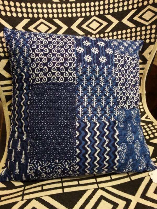Pillow Blue Cotton Fabric Square Pillow