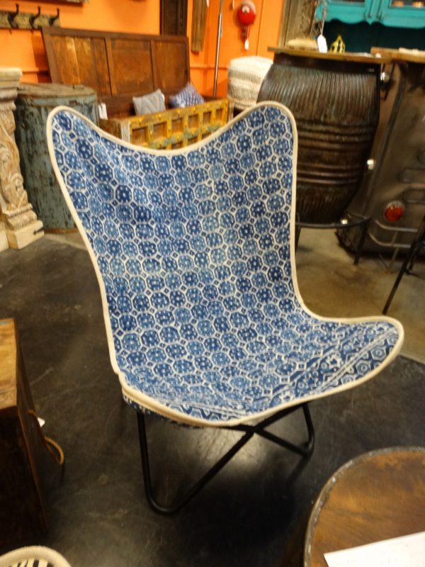 Chair Butterfly Chair Blue Cotton Canvas Design
