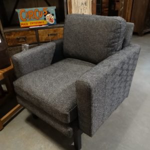 Arm Chair Gray Tweed Upholstered Arm Chair