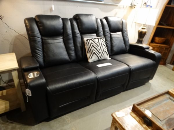 Sofa Black Faux Leather Reclining Sofa Couch
