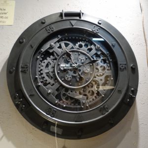 Clock Steel Gray Gears Wall Clock