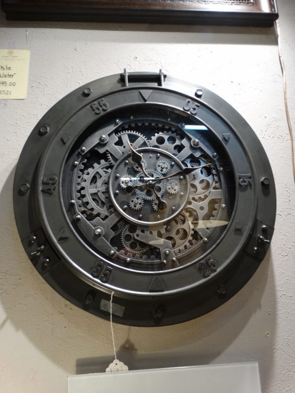 Clock Steel Gray Gears Wall Clock