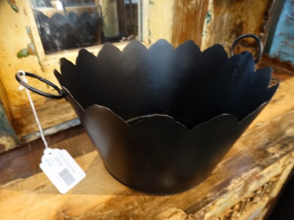 Bucket Black Metal Bucket with Side Handles