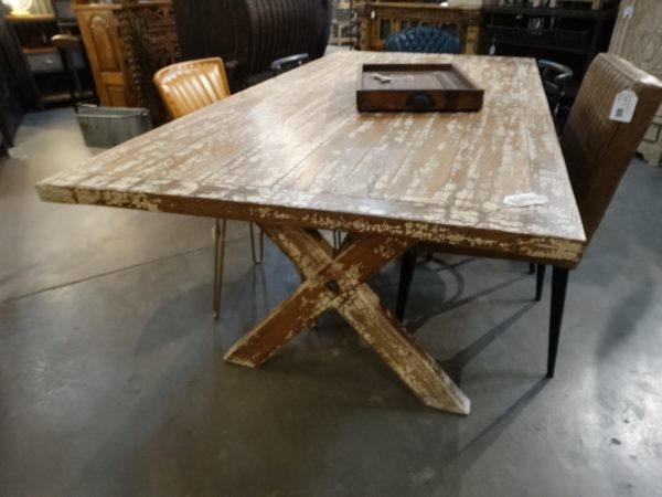 Table Rustic Farmhouse Dining Table Natural White