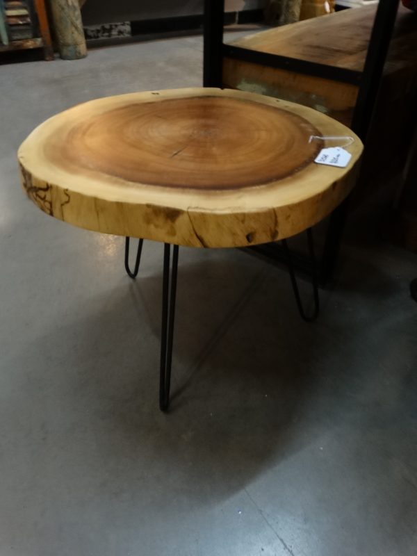 End Table Round Log Cut End Table