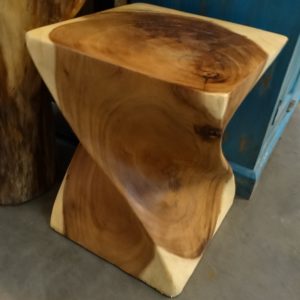 End Table Twisted Wood Stump Stool End Table