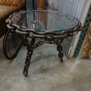 End Table Thick Chair End Table with Round Glass Top